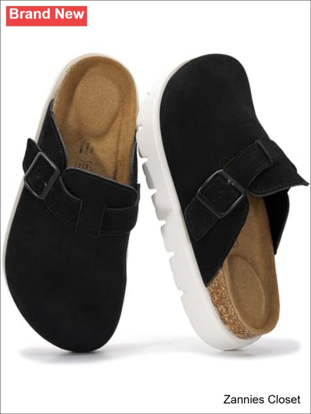 ✨ Project Cloud Genuine Leather Platform Clogs Women Cork Footbed Memory Foam